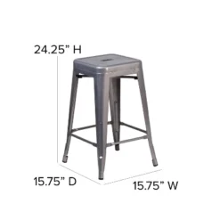 Flash Furniture 24'' High Backless Clear Coated Metal Indoor Counter Height Stool With Square Seat 8 Flash Furniture 24'' High Backless Clear Coated Metal Indoor Counter Height Stool With Square Seat -Flash Furniture Sales Store GUEST 1ec87b2e 5373 49c7 929b 3109da039400