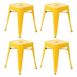 Flash Furniture 18" Table Height Stool, Stackable Backless Metal Indoor Dining Stool, Commercial Grade Restaurant Stool - Set Of 4 -Flash Furniture Sales Store GUEST 204c5e25 7efd 473a bc35 e3cf1a7ac8e0