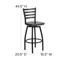 Flash Furniture Black Ladder Back Swivel Metal Barstool -Flash Furniture Sales Store GUEST 2068278f 8beb 4e00 b2af 9ff5d8cad118