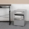 Flash Furniture Ergonomic 3-Drawer Mobile Locking Filing Cabinet With Anti-Tilt Mechanism And Hanging Drawer For Legal & Letter Files