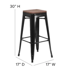 Flash Furniture 30" High Backless Metal Barstool With Square Wood Seat -Flash Furniture Sales Store GUEST 21f5dee8 3749 44fd a9e0 09030acd21a9