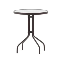 Flash Furniture Lila 23.75'' Round Glass Metal Table With 2 Metal Aluminum Slat Stack Chairs 15 Flash Furniture Lila 23.75'' Round Glass Metal Table With 2 Metal Aluminum Slat Stack Chairs -Flash Furniture Sales Store GUEST 221412c5 5965 46a3 96da 1619bf88120a