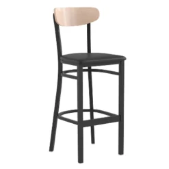 Flash Furniture Wright Commercial Grade Barstool With 500 LB. Capacity Steel Frame, Solid Wood Seat, And Boomerang Back -Flash Furniture Sales Store GUEST 22584c28 cf58 411b 919b aea2c2c9e4de