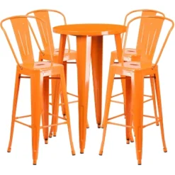 Flash Furniture Commercial Grade 24" Round Metal Indoor-Outdoor Bar Table Set With 4 Cafe Stools -Flash Furniture Sales Store GUEST 24e3f30d 6576 41f6 86d3 c6bb576eb540
