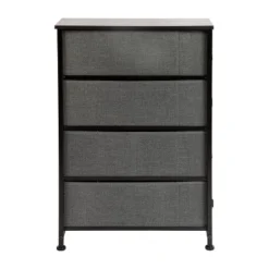 Flash Furniture 4 Drawer Slim Wood Top Cast Iron Frame Vertical Storage Dresser With Easy Pull Fabric Drawers -Flash Furniture Sales Store GUEST 266fad51 c014 4f68 bee6 aa09e96a367e