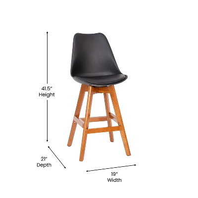 Flash Furniture Dana Set Of 2 Commercial Grade Modern Counter Stools With Cushioned Seat And Wooden Frame 6 Flash Furniture Dana Set Of 2 Commercial Grade Modern Counter Stools With Cushioned Seat And Wooden Frame - Image 6