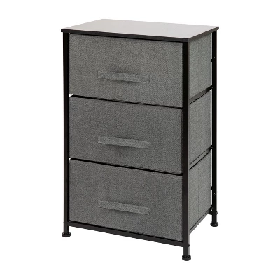 Flash Furniture 3 Drawer Wood Top Cast Iron Frame Vertical Storage Dresser With Easy Pull Fabric Drawers 11 Flash Furniture 3 Drawer Wood Top Cast Iron Frame Vertical Storage Dresser With Easy Pull Fabric Drawers - Image 11