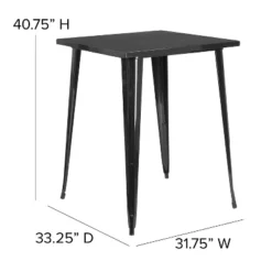 Flash Furniture Commercial Grade 31.5" Square Metal Indoor-Outdoor Bar Height Table -Flash Furniture Sales Store GUEST 2716be32 9657 4e15 be0a c695106b5472