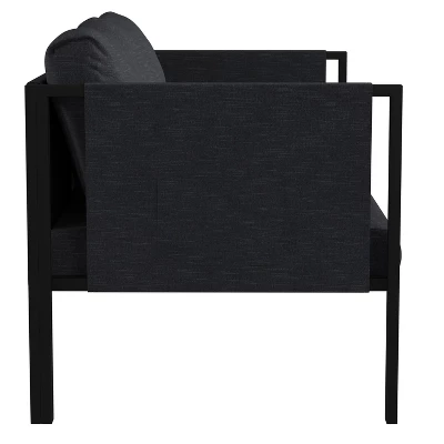 Flash Furniture Lea Indoor/Outdoor Loveseat With Cushions - Modern Steel Framed Chair With Storage Pockets 6 Flash Furniture Lea Indoor/Outdoor Loveseat With Cushions - Modern Steel Framed Chair With Storage Pockets - Image 6