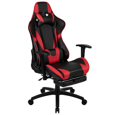 Flash Furniture X30 Gaming Chair Racing Office Ergonomic Computer Chair With Fully Reclining Back And Slide-Out Footrest In Red LeatherSoft 12 Flash Furniture X30 Gaming Chair Racing Office Ergonomic Computer Chair With Fully Reclining Back And Slide-Out Footrest In Red LeatherSoft - Image 12