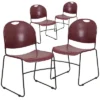 Flash Furniture 4 Pack HERCULES Series 880 Lb. Capacity Ultra-Compact Stack Chair With Metal Frame