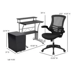 Flash Furniture Work From Home Kit - Black Computer Desk, Ergonomic Mesh Office Chair And Locking Mobile Filing Cabinet With Side Handles -Flash Furniture Sales Store GUEST 28c26666 4905 44c4 8d1e 25920f67c3d1