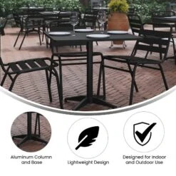 Flash Furniture Mellie 31.5'' Square Aluminum Indoor-Outdoor Table With Base -Flash Furniture Sales Store GUEST 295c6885 ea83 4abe aeaa 32bbd362f335