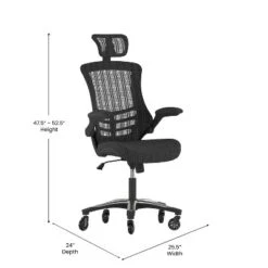 Flash Furniture Kelista High-Back Black Mesh Swivel Ergonomic Executive Office Chair With Flip-Up Arms And Transparent Roller Wheels -Flash Furniture Sales Store GUEST 2a00508a a748 4f4a 9c78 cad1f0457007