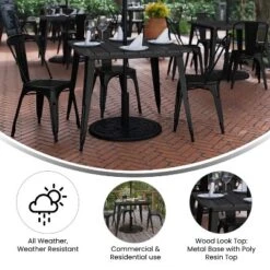 Flash Furniture Declan Commercial Indoor/Outdoor Dining Table With Umbrella Hole, 36" Square All Weather Poly Resin Top And Steel Base -Flash Furniture Sales Store GUEST 2bad970f d079 4766 ad25 7d57325f2107