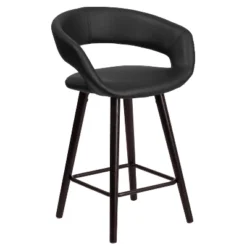Flash Furniture Brynn Series 24'' High Contemporary Vinyl Rounded Back Counter Height Stool With Cappuccino Wood Frame -Flash Furniture Sales Store GUEST 2d3c0955 be9a 4b1d 90b1 9a1bac7a1f7c