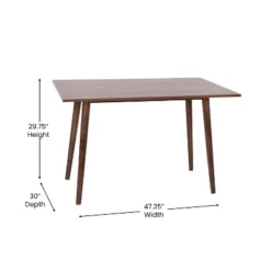 Flash Furniture Hatfield 47 Inch Mid-Century Modern Wood Dining Table, Wood Kitchen Table, Dark Walnut -Flash Furniture Sales Store GUEST 2e6decc3 c442 4b18 8540 cfd67f74f35a
