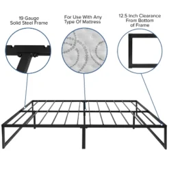 Flash Furniture 14 Inch Metal Platform Bed Frame - No Box Spring Needed With Steel Slat Support And Quick Lock Functionality -Flash Furniture Sales Store GUEST 2e9b91cb 498e 45f8 9075 4996106dd6b0