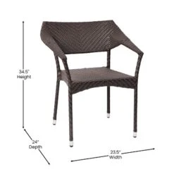 Flash Furniture Jace Set Of 2 Commercial Grade Stacking Patio Chairs, All Weather PE Rattan Wicker Patio Dining Chairs -Flash Furniture Sales Store GUEST 2fc01bfd 5eeb 46dc 8c6d c7d2f4cbc1a2