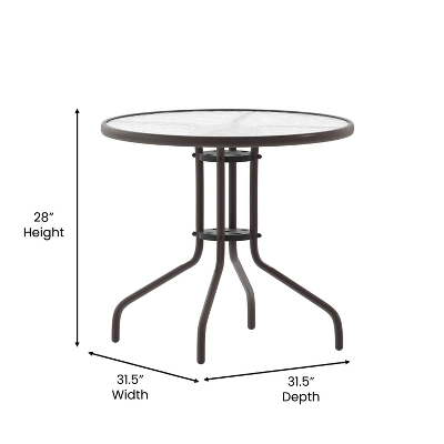 Flash Furniture Bellamy 31.5'' Round Tempered Glass Metal Table 6 Flash Furniture Bellamy 31.5'' Round Tempered Glass Metal Table - Image 6