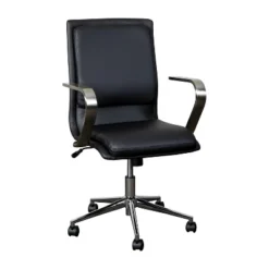 Flash Furniture James Mid-Back Designer Executive Upholstered Office Chair With Brushed Metal Base And Arms -Flash Furniture Sales Store GUEST 3165ca9b 4f8d 427e b1de d80b192dfdb4