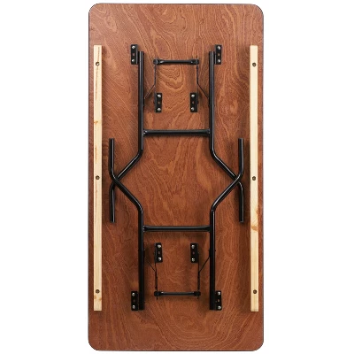 Flash Furniture 5-Foot Rectangular Wood Folding Banquet Table With Clear Coated Finished Top 7 Flash Furniture 5-Foot Rectangular Wood Folding Banquet Table With Clear Coated Finished Top - Image 7