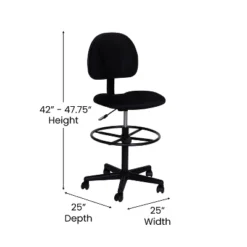 Flash Furniture Black Fabric Drafting Chair (Cylinders: 22.5''-27''H Or 26''-30.5''H) -Flash Furniture Sales Store GUEST 3392c26a 8f64 42a5 aae9 2f85dcc29647