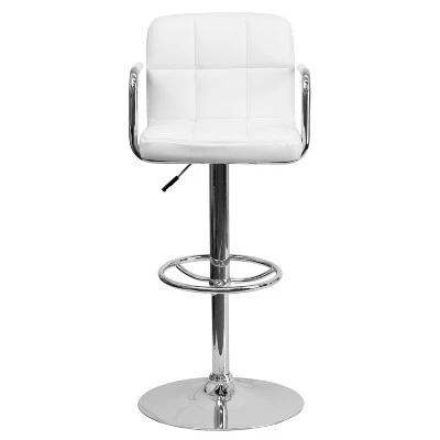 Flash Furniture Contemporary Quilted Vinyl Adjustable Height Barstool With Arms And Chrome Base 8 Flash Furniture Contemporary Quilted Vinyl Adjustable Height Barstool With Arms And Chrome Base - Image 8