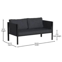 Flash Furniture Lea Indoor/Outdoor Loveseat With Cushions - Modern Steel Framed Chair With Storage Pockets 12 Flash Furniture Lea Indoor/Outdoor Loveseat With Cushions - Modern Steel Framed Chair With Storage Pockets -Flash Furniture Sales Store GUEST 340ee238 9681 4725 b9ae d66e9b8cdbc7
