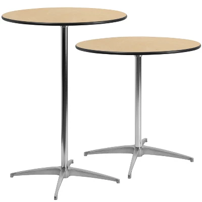 Flash Furniture 30'' Round Wood Cocktail Table With 30'' And 42'' Columns 5 Flash Furniture 30'' Round Wood Cocktail Table With 30'' And 42'' Columns - Image 5