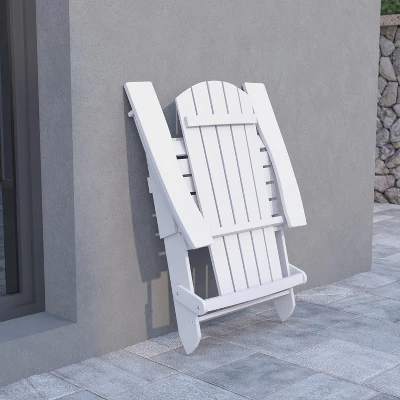 Flash Furniture Charlestown All-Weather Poly Resin Indoor/Outdoor Folding Adirondack Chair 3 Flash Furniture Charlestown All-Weather Poly Resin Indoor/Outdoor Folding Adirondack Chair - Image 3