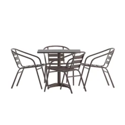 Flash Furniture Lila 31.5'' Square Aluminum Indoor-Outdoor Table Set With 4 Slat Back Chairs 24 Flash Furniture Lila 31.5'' Square Aluminum Indoor-Outdoor Table Set With 4 Slat Back Chairs -Flash Furniture Sales Store GUEST 35909a88 140d 4283 94dd 74558656b471