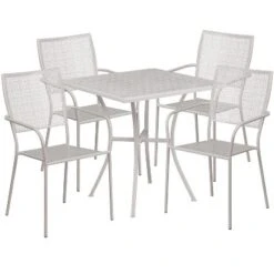 Flash Furniture Oia Commercial Grade 28" Square Indoor-Outdoor Steel Patio Table Set With 4 Square Back Chairs -Flash Furniture Sales Store GUEST 35f538b4 3dd1 4043 8c3c 2aeed88e0986