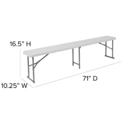 Flash Furniture 10.25''W X 71''L Bi-Fold Granite White Plastic Bench With Carrying Handle -Flash Furniture Sales Store GUEST 360f38ef cb52 45bf bbe6 4885bb81d760