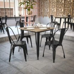 Flash Furniture Declan Commercial Grade Indoor/Outdoor Dining Table, 31.5" Square All Weather Poly Resin Top With Steel Base -Flash Furniture Sales Store GUEST 37de4e48 8e4a 4128 a569 d30c6583a694