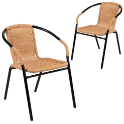 Flash Furniture 2 Pack Rattan Indoor-Outdoor Restaurant Stack Chair -Flash Furniture Sales Store GUEST 3814aca4 5b1d 418f 9a07 a656599f33d5