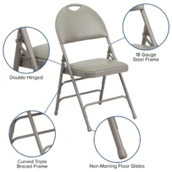 Flash Furniture 4 Pack HERCULES Series Extra Large Ultra-Premium Triple Braced Metal Folding Chair With Easy-Carry Handle -Flash Furniture Sales Store GUEST 38746faf f0db 4741 a90a b32fb992eaae