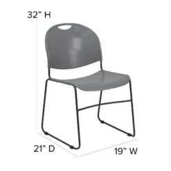 Flash Furniture HERCULES Series 880 Lb. Capacity Gray Ultra-Compact Stack Chair With Black Powder Coated Frame -Flash Furniture Sales Store GUEST 3a44fd37 962c 4551 a5d0 526ae23ec79b