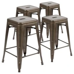 Flash Furniture 24" High Metal Counter-Height, Indoor Bar Stool - Stackable Set Of 4 -Flash Furniture Sales Store GUEST 3adc90dd fed6 4eb8 9377 de2a9a99ba69