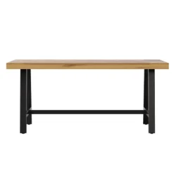Flash Furniture All Weather Commercial Acacia Wood Top Patio Table With Metal Base-Natural/Black -Flash Furniture Sales Store GUEST 3bae5c70 0f28 4209 81e5 f9251fd355b2