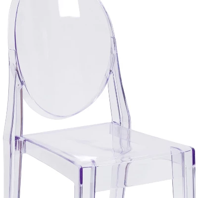 Flash Furniture Ghost Side Chair In Transparent Crystal 5 Flash Furniture Ghost Side Chair In Transparent Crystal - Image 5