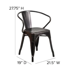 Flash Furniture Commercial Grade Metal Indoor-Outdoor Chair With Arms -Flash Furniture Sales Store GUEST 3c52e949 077d 4131 9511 2eb4c9244779