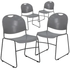 Flash Furniture 4 Pack HERCULES Series 880 Lb. Capacity Ultra-Compact Stack Chair With Metal Frame -Flash Furniture Sales Store GUEST 3ca3146e 36d5 473f b7b4 0770f209f245