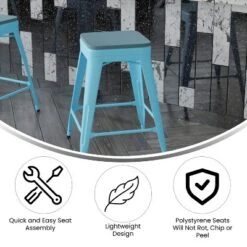 Flash Furniture Cierra Set Of 4 Commercial Grade 24" High Backless Metal Indoor Counter Height Stools With All-Weather Poly Resin Seats -Flash Furniture Sales Store GUEST 3cb98af5 e437 49e1 85ce 169c77f58d40