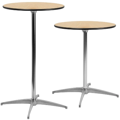 Flash Furniture 24'' Round Wood Cocktail Table With 30'' And 42'' Columns 5 Flash Furniture 24'' Round Wood Cocktail Table With 30'' And 42'' Columns - Image 5