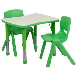 Flash Furniture 21.875"W X 26.625"L Rectangular Plastic Height Adjustable Activity Table Set With 2 Chairs -Flash Furniture Sales Store GUEST 3d491e6f a36c 42bc 98c6 63af20a5e208