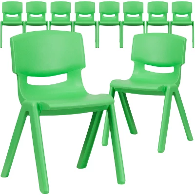 Flash Furniture 10 Pack Plastic Stackable School Chair With 13.25" Seat Height 5 Flash Furniture 10 Pack Plastic Stackable School Chair With 13.25" Seat Height - Image 5