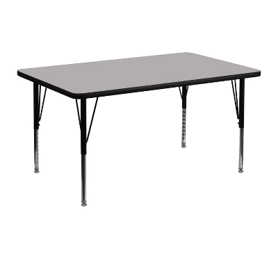 Flash Furniture 30''W X 48''L Rectangular Thermal Laminate Activity Table - Height Adjustable Short Legs 3 Flash Furniture 30''W X 48''L Rectangular Thermal Laminate Activity Table - Height Adjustable Short Legs - Image 3