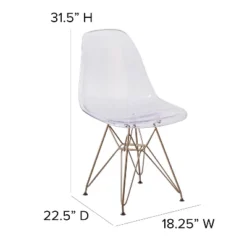 Flash Furniture Elon Series Ghost Chair With Gold Metal Base -Flash Furniture Sales Store GUEST 3fe4deb9 f4d9 490b 8966 86d6822fbe9e