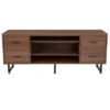 Flash Furniture Lincoln Collection TV Stand In Rustic Wood Grain Finish